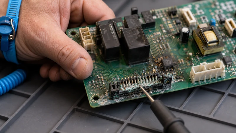 Corroded Sub-Zero control board removed from a Southbank kitchen flooded during Hurricane Irma